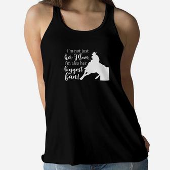 Barrel Racing Mom Cowgirl Race Horse Riding Racer Ladies Flowy Tank - Seseable