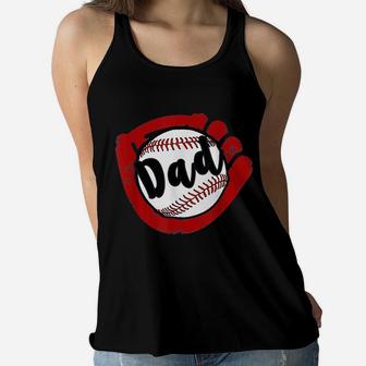 Baseball Dad For Baseball Softball Mom Ladies Flowy Tank - Seseable