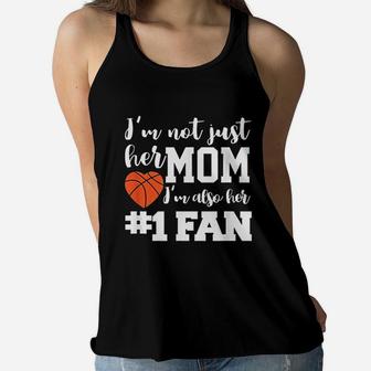 Basketball Mom Number One Fan Basketball Mothers Ladies Flowy Tank - Seseable