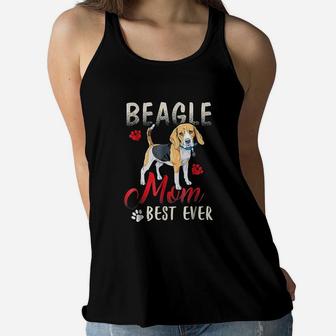 Beagle Shirt Funny Beagle Mom Best Ever Ladies Flowy Tank - Seseable