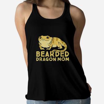 Bearded Dragon Mom Lizard Cute Bearded Dragon Ladies Flowy Tank - Seseable