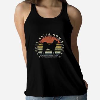 Best Akita Mom Ever Dog Lover Gifts Pet Owner Puppy Mama Ladies Flowy Tank - Seseable