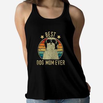 Best Dog Mom Ever Shih Tzu Mothers Day Ladies Flowy Tank - Seseable