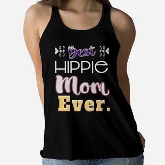 Best Hippie Mom Ever Clever Mama Ladies Flowy Tank - Seseable
