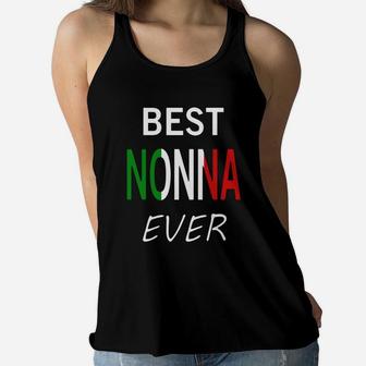 Best Nonna Ever T Shirt Italian Pride Grandmother Gift Ladies Flowy Tank - Seseable