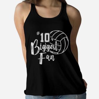 Biggest Fan Volleyball Mom Volleyball Dad Ladies Flowy Tank - Seseable
