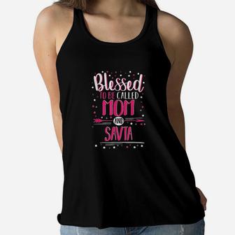Blessed To Be Called Mom And Savta Savta Ladies Flowy Tank - Seseable