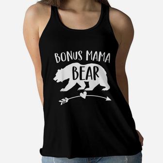 Bonus Mama Bear Best Step Mom Ever Stepmom Ladies Flowy Tank - Seseable