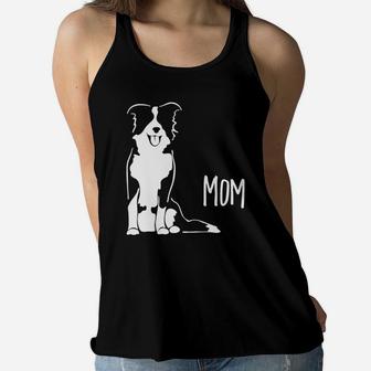 Border Collie Mom T-shirt Ladies Flowy Tank - Seseable