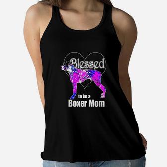 Boxer Dog Mom Tshirt Ladies Flowy Tank - Seseable