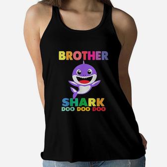 Brother Shark Doo Doo Mommy Daddy Sister Ladies Flowy Tank - Seseable