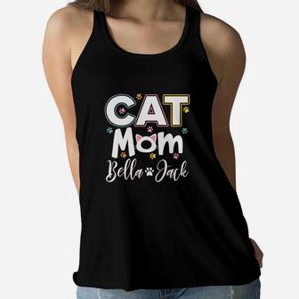 Cat Mom Cute Cat Paw Ladies Flowy Tank - Seseable