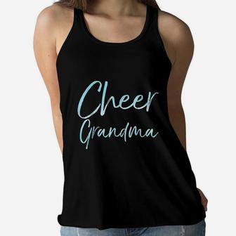 Cheer Grandma Cute Cheerleading Grandmother Ladies Flowy Tank - Seseable