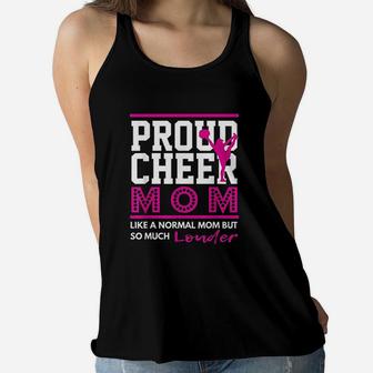 Cheerleading Proud Cheer Mom Gift Ladies Flowy Tank - Seseable