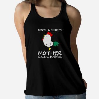 Chicken Coop Mother Cluckers Funny Hen Chick Rooster Ladies Flowy Tank - Seseable