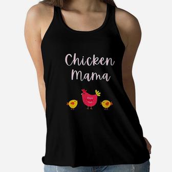 Chicken Mama Momma Gift For Chicken Mom Keeper Farmers Ladies Flowy Tank - Seseable