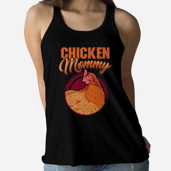 Chicken Mommy Farmer Poultry Gift Ladies Flowy Tank - Seseable