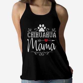 Chihuahua Mama Chihuahua Lover Gift Ladies Flowy Tank - Seseable