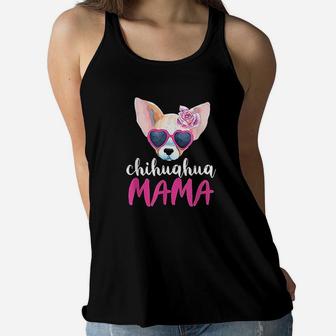 Chihuahua Mama Women Gift Chihuahua Mom Ladies Flowy Tank - Seseable