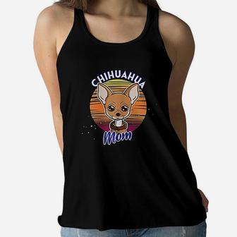 Chihuahua Mom Funny Chihuahua Ladies Flowy Tank - Seseable