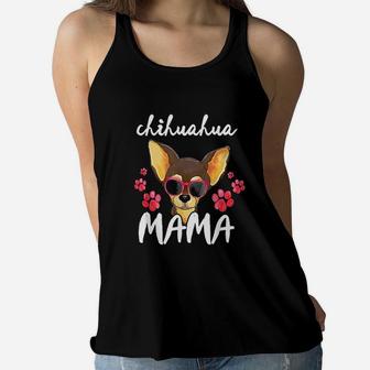 Chihuahua Women Mom Gift Love Chihuahua Mama Ladies Flowy Tank - Seseable
