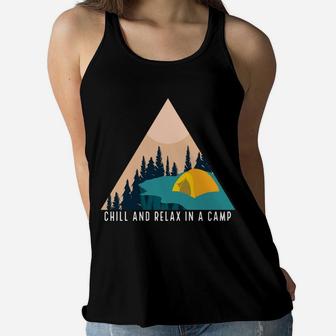Chill And Relax In A Camp Weekend Camping Women Flowy Tank - Seseable