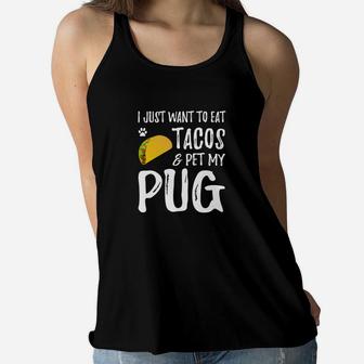 Cinco De Mayo Shirt For Taco Lover Pug Dog Mom Ladies Flowy Tank - Seseable
