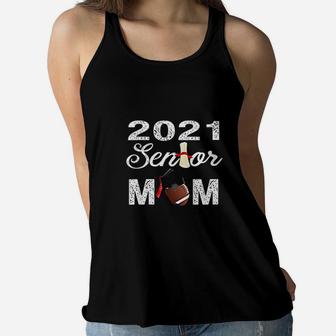 Class Of 2021 Senior Football Mom Graduation Gift Ladies Flowy Tank - Seseable