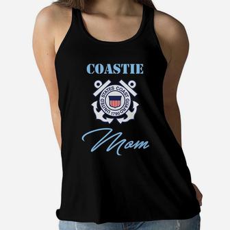 Coastie Mom United States Coast Guard Proud Gift For Woman Ladies Flowy Tank - Seseable
