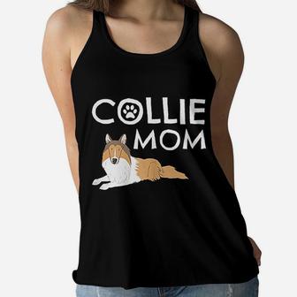 Collie Mom Cute Dog Puppy Pet Animal Lover Ladies Flowy Tank - Seseable