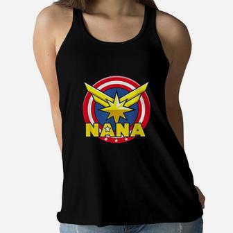Cool Captain Nana For Your Superhero Grandma Or Mom Ladies Flowy Tank - Seseable