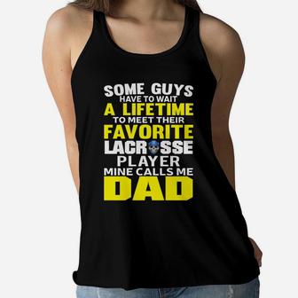 Cool Lacrosse Father For Men From Lax Boy Girl Mom Ladies Flowy Tank - Seseable