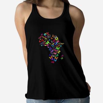 Cool Mama Africa Butterfly Ladies Flowy Tank - Seseable