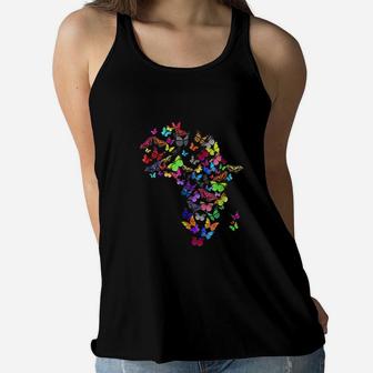 Cool Mama Africa Butterfly Style Ladies Flowy Tank - Seseable