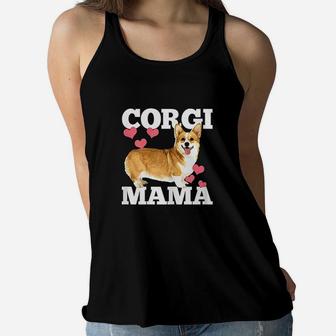 Corgi Mama Cute Ladies Flowy Tank - Seseable