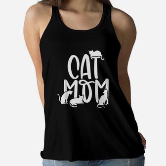 Cute Cat Mom Of Multiple Cats Animal Lover Fur Mama Ladies Flowy Tank - Seseable