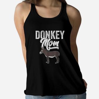 Cute Donkey Mom Slogan Design Ladies Flowy Tank - Seseable