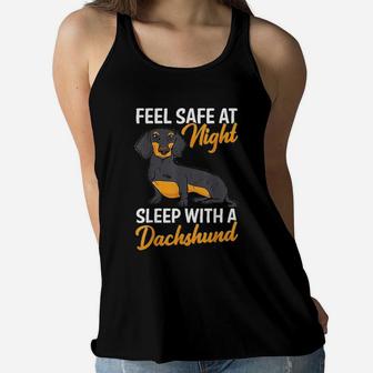 Cute Gift Ideas For Dachshund Weiner Dog Doxie Moms Or Dads Ladies Flowy Tank - Seseable