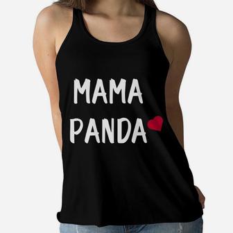 Cute Mama Panda Mom Panda Lover Mothers Day Gifts Ladies Flowy Tank - Seseable