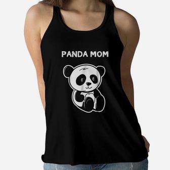 Cute Panda Mom Panda Lover Mama Bear Ladies Flowy Tank - Seseable