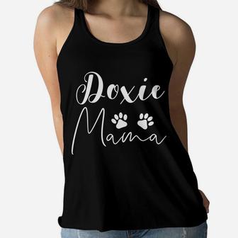 Doxie Mama Dachshund Dog Mom Dachshund Mama Ladies Flowy Tank - Seseable