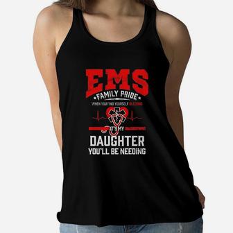 Emt Emt Ems Mom Dad Daughter Medic Funny Gift Ladies Flowy Tank - Seseable