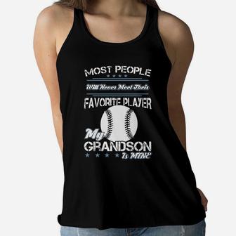 Favorite Baseball Grandson Grandma Mom Shirt Ladies Flowy Tank - Seseable