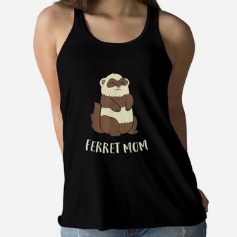 Ferret Mom Ferret Pet Cute Ferret Mama Ladies Flowy Tank - Seseable