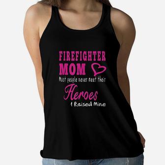 Firefighter Mom Great Gifts Idea Fireman Mother Ladies Flowy Tank - Seseable