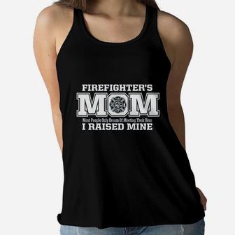 Firefighter's Mom I Raised My Hero Ladies Flowy Tank - Seseable
