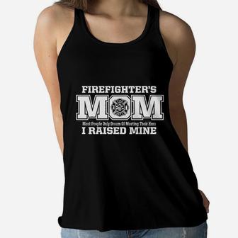 Firefighters Mom I Raised My Hero Missy Fit Ladies Ladies Flowy Tank - Seseable