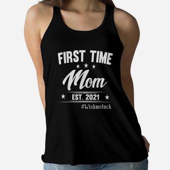 First Time Mom Est 2022 Mothers Day New Mom Gift Ladies Flowy Tank - Seseable