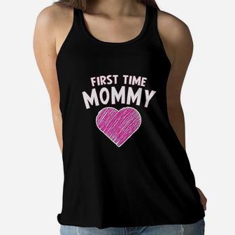 First Time Mommy Happy Gift Ladies Flowy Tank - Seseable