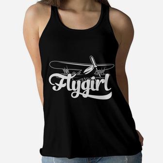 Flygirl Vintage Flight Attendant Pilot Job Title Gift Women Flowy Tank - Seseable